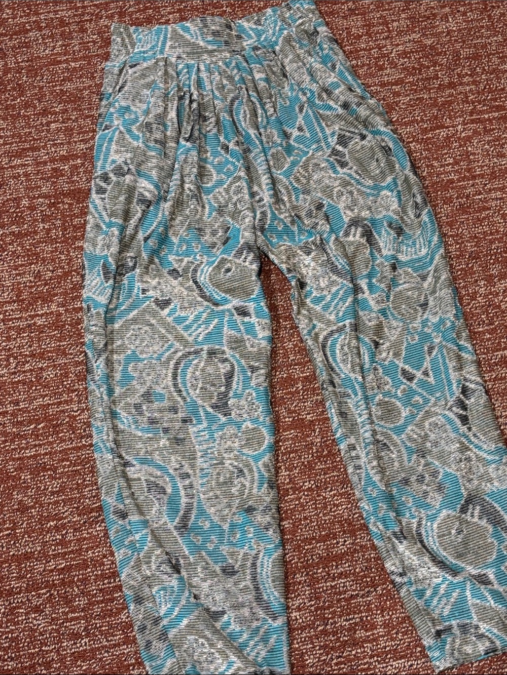 Michii moon for Sanyo pants elastic waist patterned textured loose fit pant 4